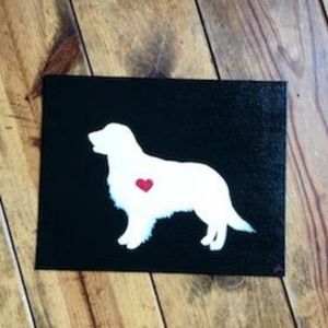Hand Painted Golden Retriever Silhouette
